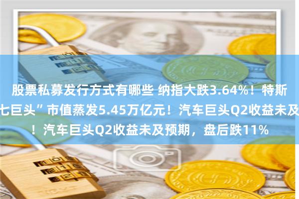 股票私募发行方式有哪些 纳指大跌3.64%！特斯拉暴跌近13%，“七巨头”市值蒸发5.45万亿元！汽车巨头Q2收益未及预期，盘后跌11%